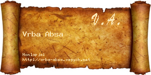 Vrba Absa névjegykártya